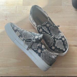 Snakeskin Steve Madden sneakers with zippers